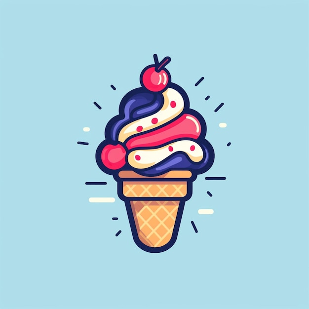 vector de logotipo de helado de color plano