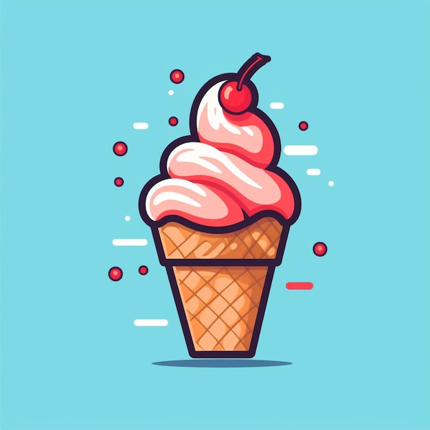 vector de logotipo de helado de color plano