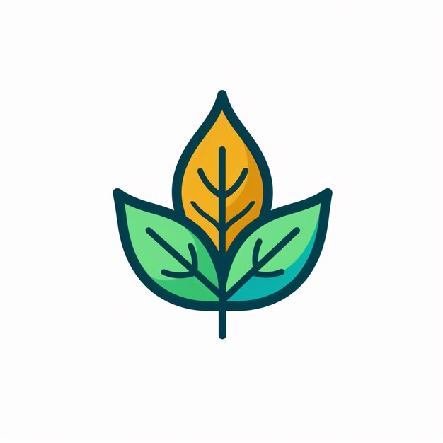 vector de logotipo de hoja de color plano