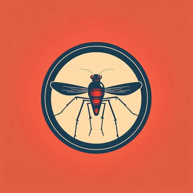 vector de logotipo de mosquito de color plano