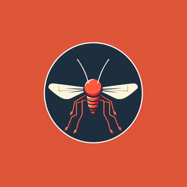 vector de logotipo de mosquito de color plano