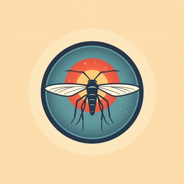 vector de logotipo de mosquito de color plano