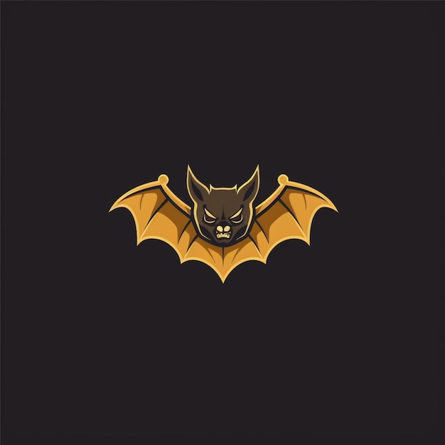 vector de logotipo de murciélago de color plano