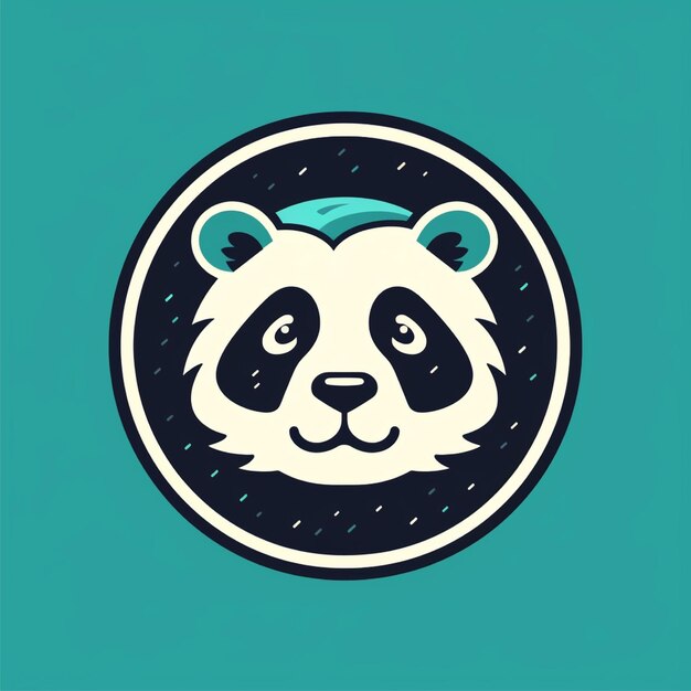 Foto vector de logotipo de panda de color plano