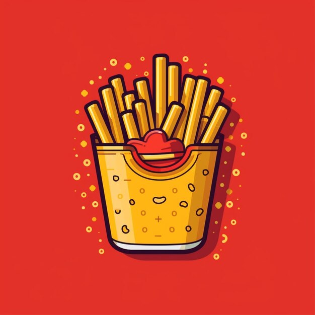 Vector de logotipo de patatas fritas de color plano