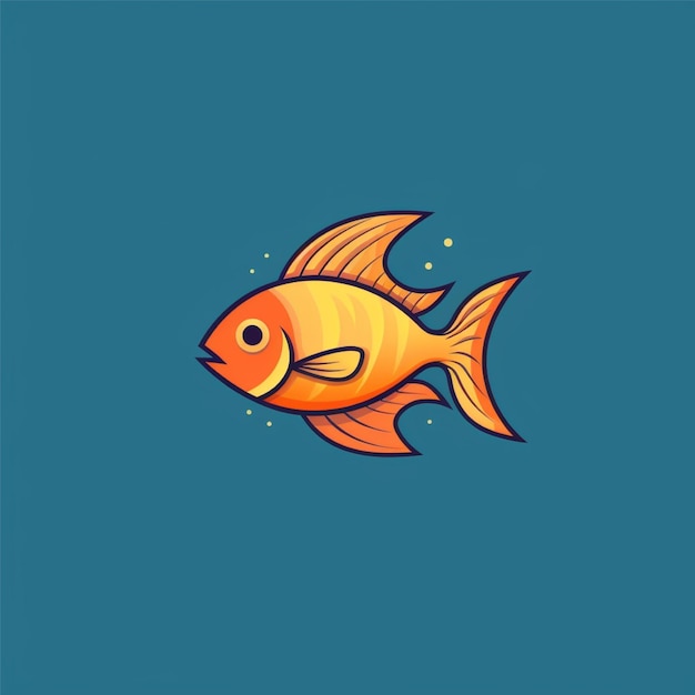 Vector del logotipo de los peces de color plano