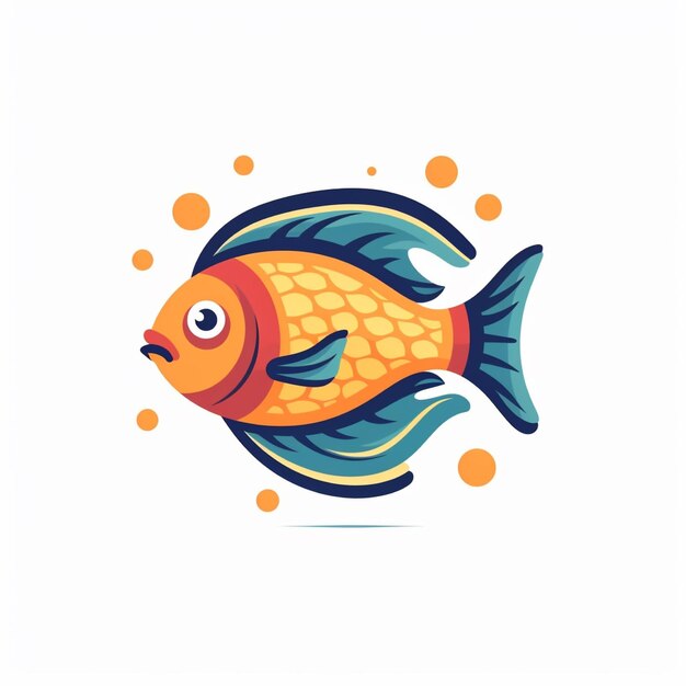 Vector del logotipo de los peces de color plano