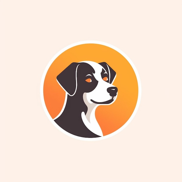 vector de logotipo de perro de color plano