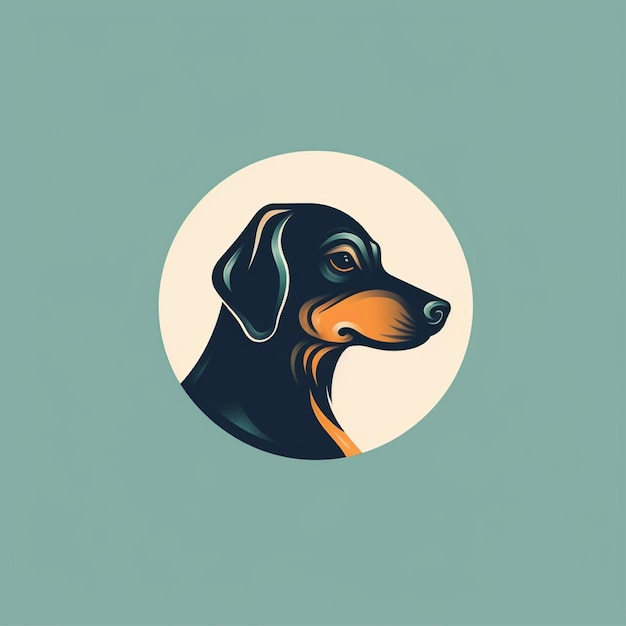 vector de logotipo de perro de color plano