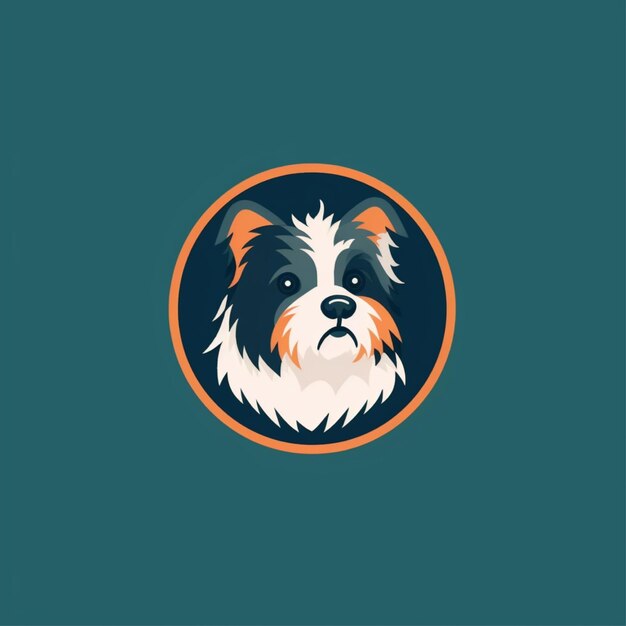 vector de logotipo de perro de color plano