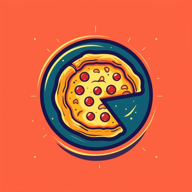 Vector del logotipo de la pizza de color plano