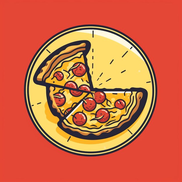 Foto vector del logotipo de la pizza de color plano