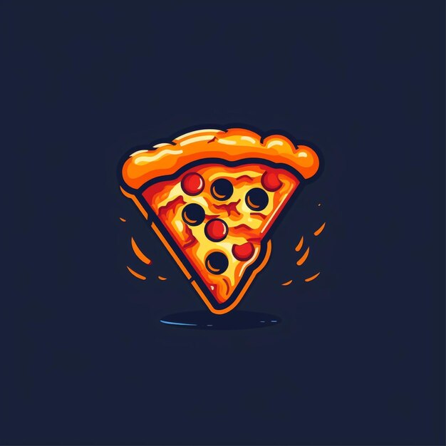 Foto vector del logotipo de la pizza de color plano