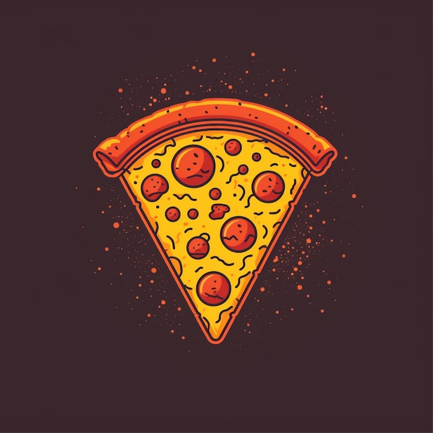 Vector del logotipo de la pizza de color plano