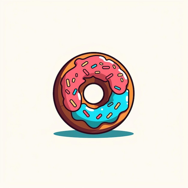 Vector de logotipo de rosquilla de color plano