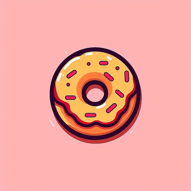 Vector de logotipo de rosquilla de color plano