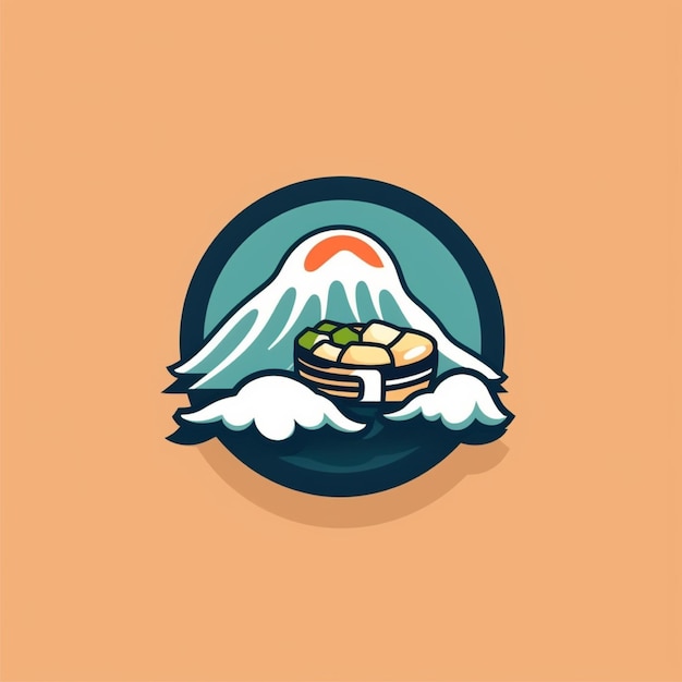 vector de logotipo de sushi simple de color plano