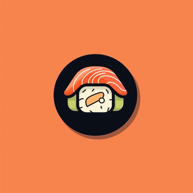 Foto vector de logotipo de sushi simple de color plano