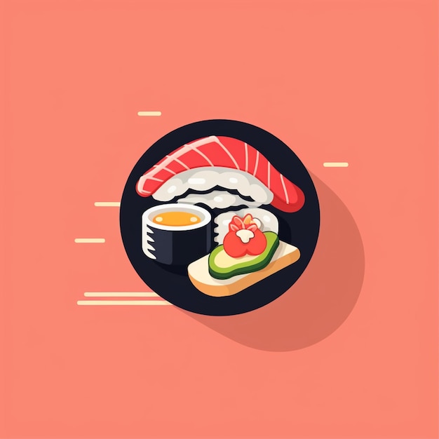 vector de logotipo de sushi simple de color plano