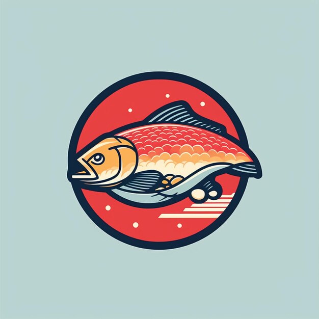 Foto vector de logotipo de sushi simple de color plano