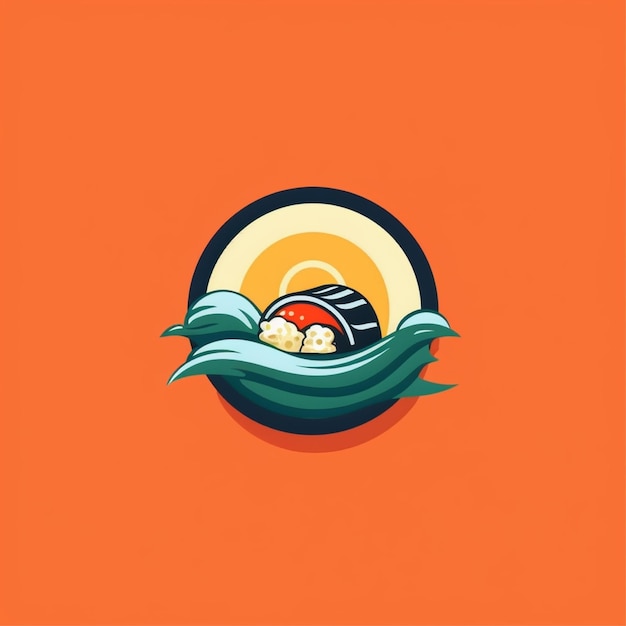 vector de logotipo de sushi simple de color plano