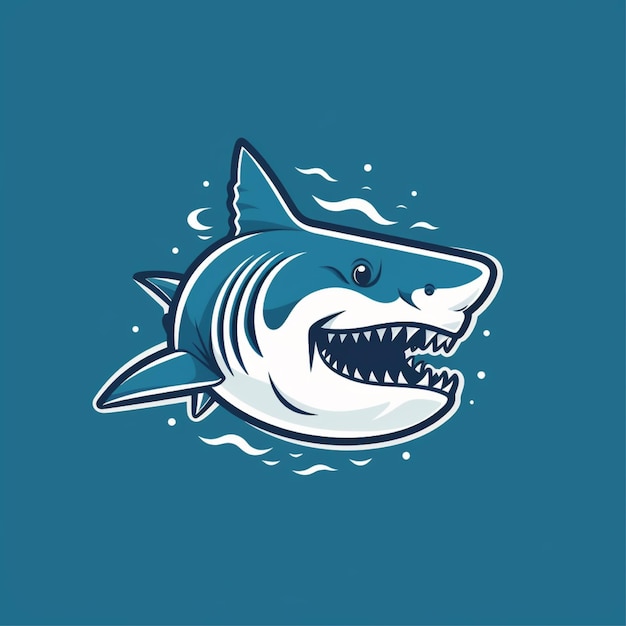 Vector de logotipo de tiburón de color plano