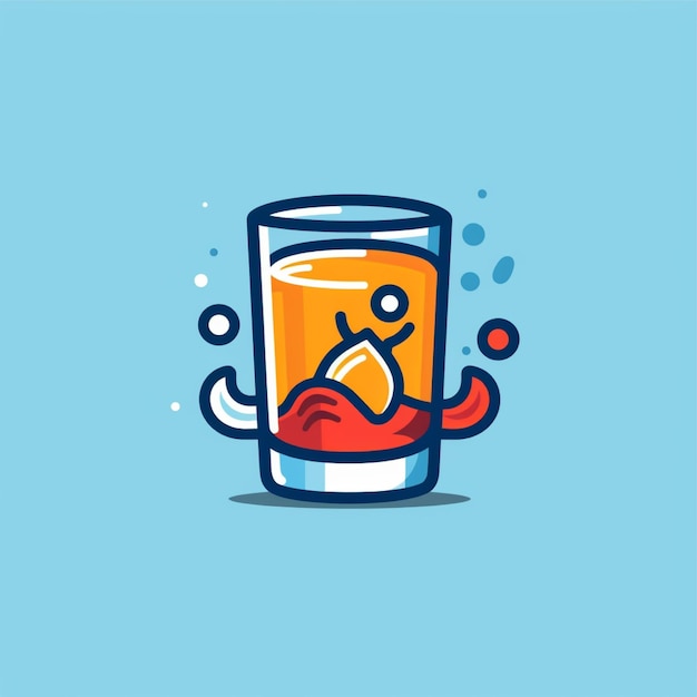 Vector de logotipo de vaso de bebida de color plano