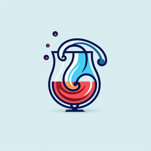 Foto vector de logotipo de vaso de bebida de color plano