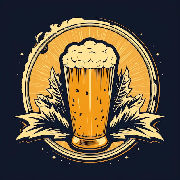 Foto un vector de logotipo vintage de una cerveza ai generativa