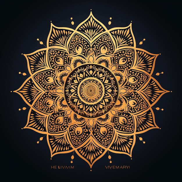 Foto vector de lujo fondo dorado colorido mandala