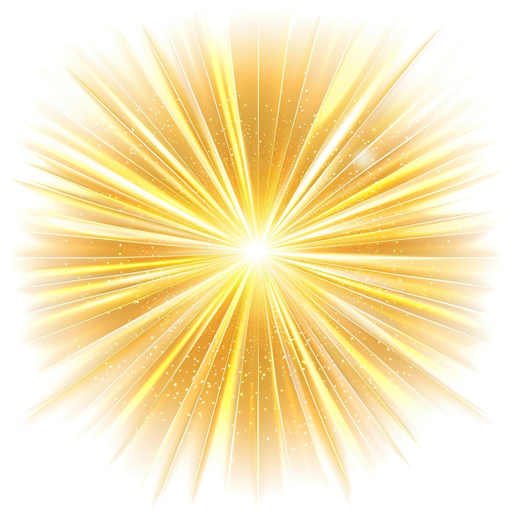 Foto vector luz dorada con resplandor rayos de sol
