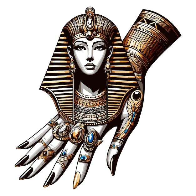 Vector de la mano de Cleopatra aislado en fondo blanco