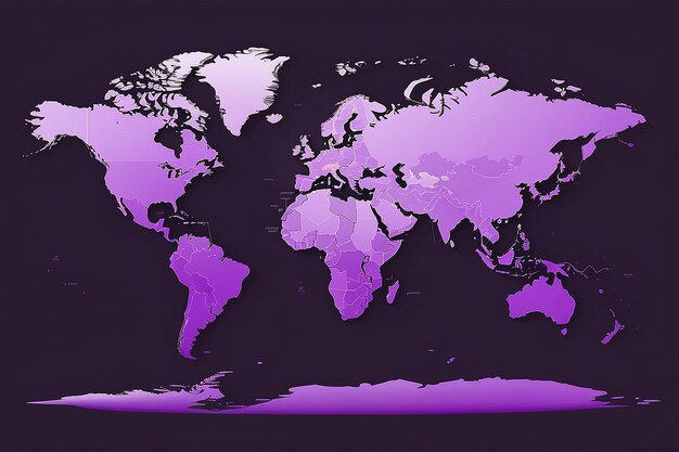 Foto vector de mapa del mundo aislado en fondo blanco plantilla de mapa de tierra plana