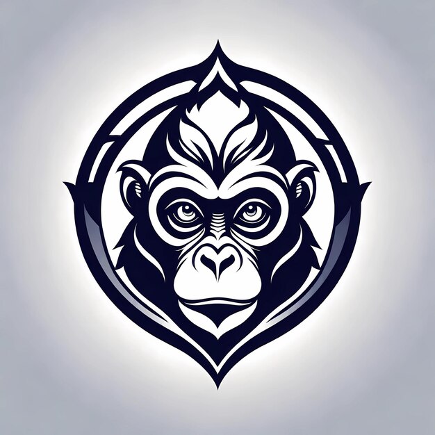 Foto vector monkey logo vector icon illustration design premium-vektoren