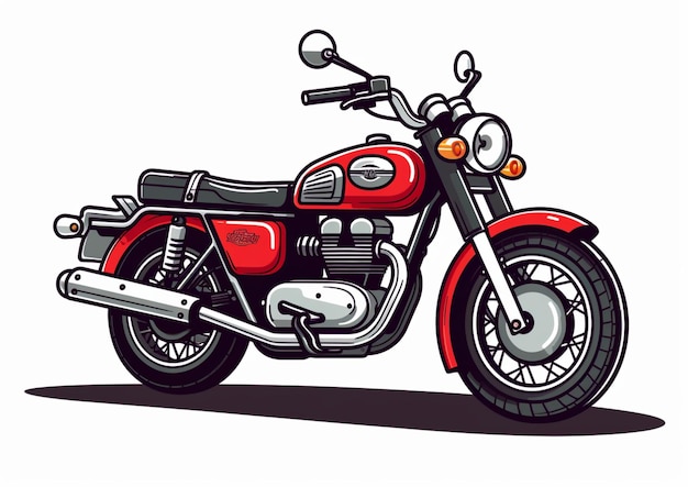 vector de una motocicleta dibujada a mano aislada en blanco