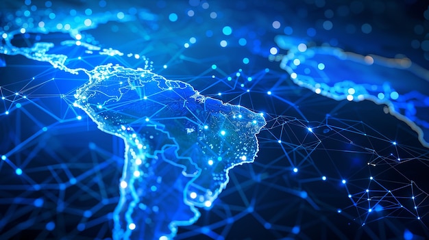 El vector del mundo digital de la red de IA