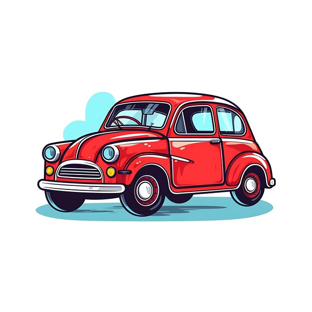 Vector pequeno carro de desenho animado na ilustração vetorial de crianças coloridas vendidas