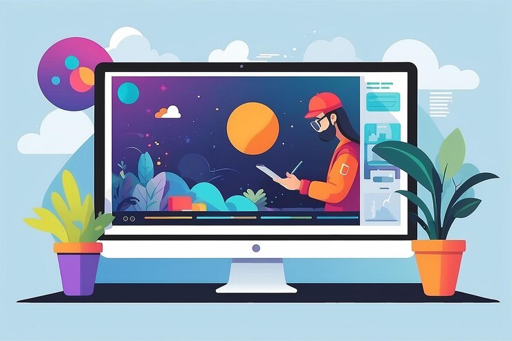 Foto un vector de una persona que personaliza su fondo virtual