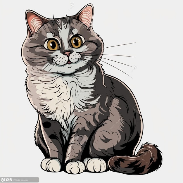 Vector de personajes de dibujos animados de cuerpo entero de gato