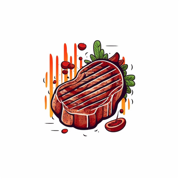 vector plano barbacoa logo fondo blanco