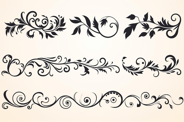 Foto vector de plantilla de fondo de arte dibujado a mano conjunto de flores