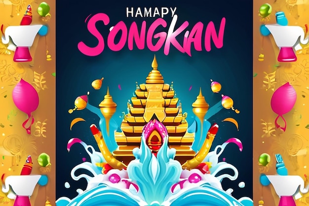 Vector de plantillas para el póster de Happy Songkran