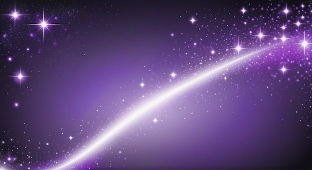 Vector de Radiancia Celestial Violet Espumoso Fondo con luces y estrellas
