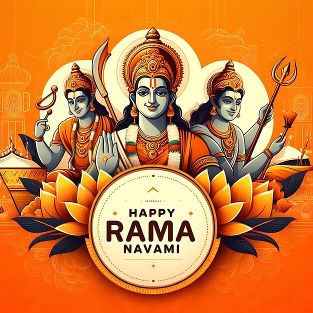 Foto vector rama navami un cartel para una celebración llamada feliz navrat