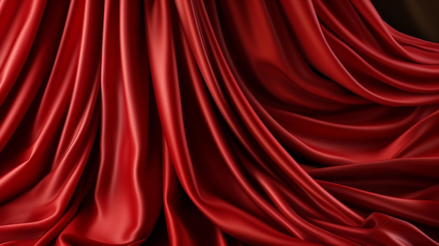 vector_red_silk_curtain_background