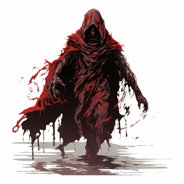 Foto vector revenant creatura enmascarada de rojo oscuro en el arte conceptual detallado