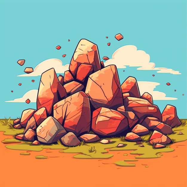 Foto vector de rocas simples de color plano