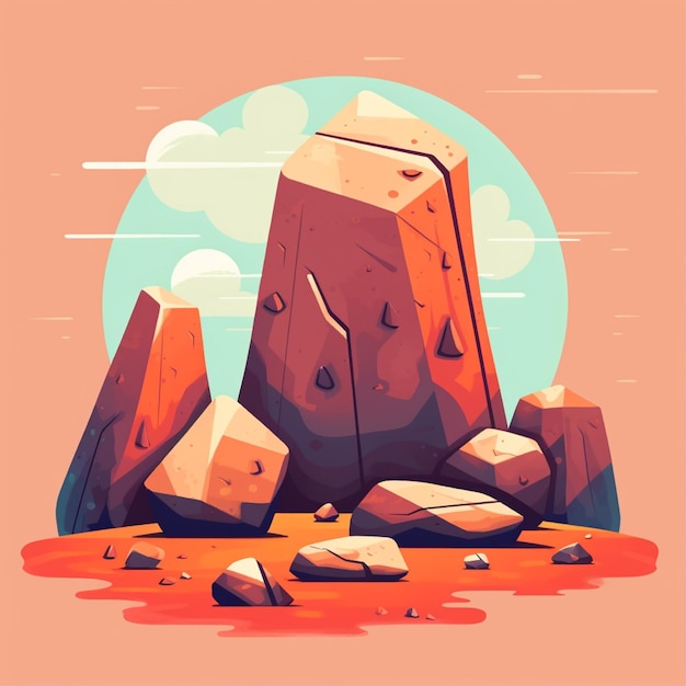 vector de rocas simples de color plano