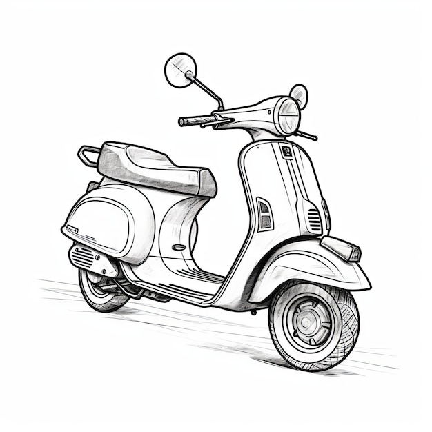 Vector Scooter Desenho Moto Vespa E Mais