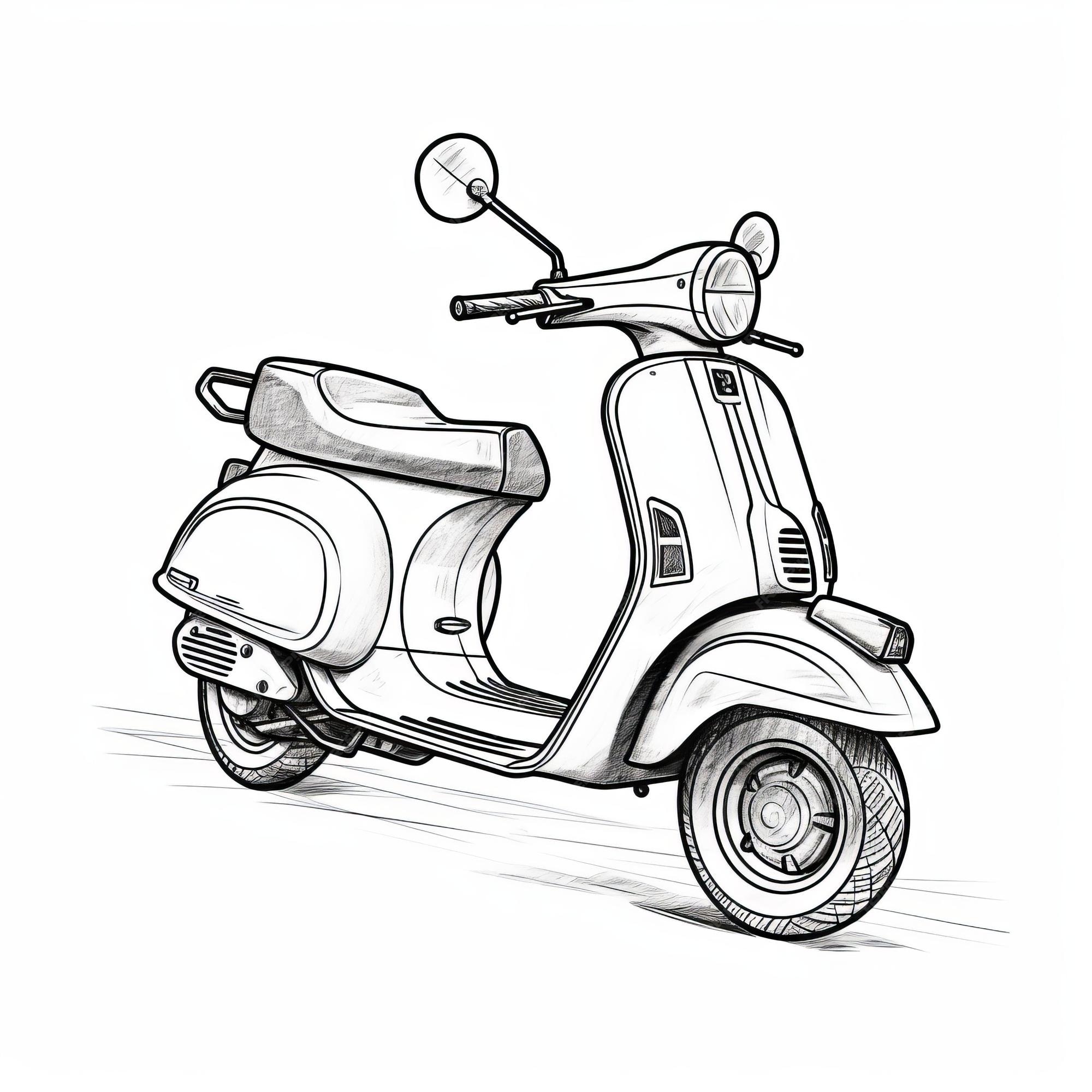 Desenho de Motocicleta Vespa pintado e colorido por Jansouza o dia 04 de  Março do 2015